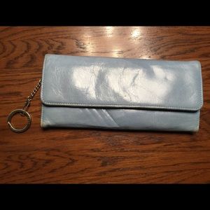 HOBO Sadie light blue trifold wallet